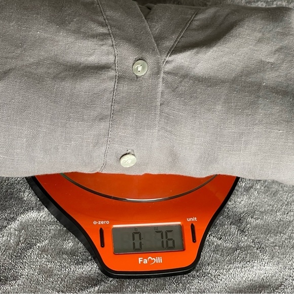 Jones New York Womens 100% Linen Popover Tunic Top Size M Gray L/S Roll Tab - Picture 12 of 13